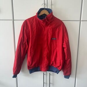 West Marine Mens Sailing Jacket Large Red Fleece Lined Full Zip Yachting Coat
